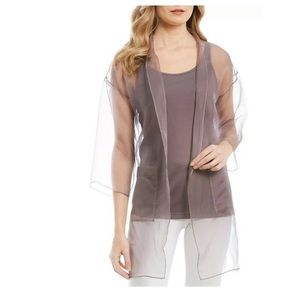 Eileen Fisher Sheer Luna Kimono Silk Organza Jacket